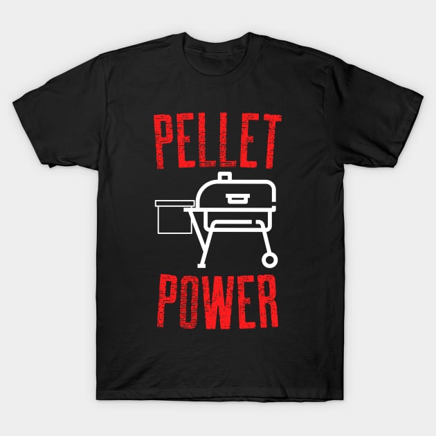 Pellet Power Red White Design T-Shirt by Preston James Designs